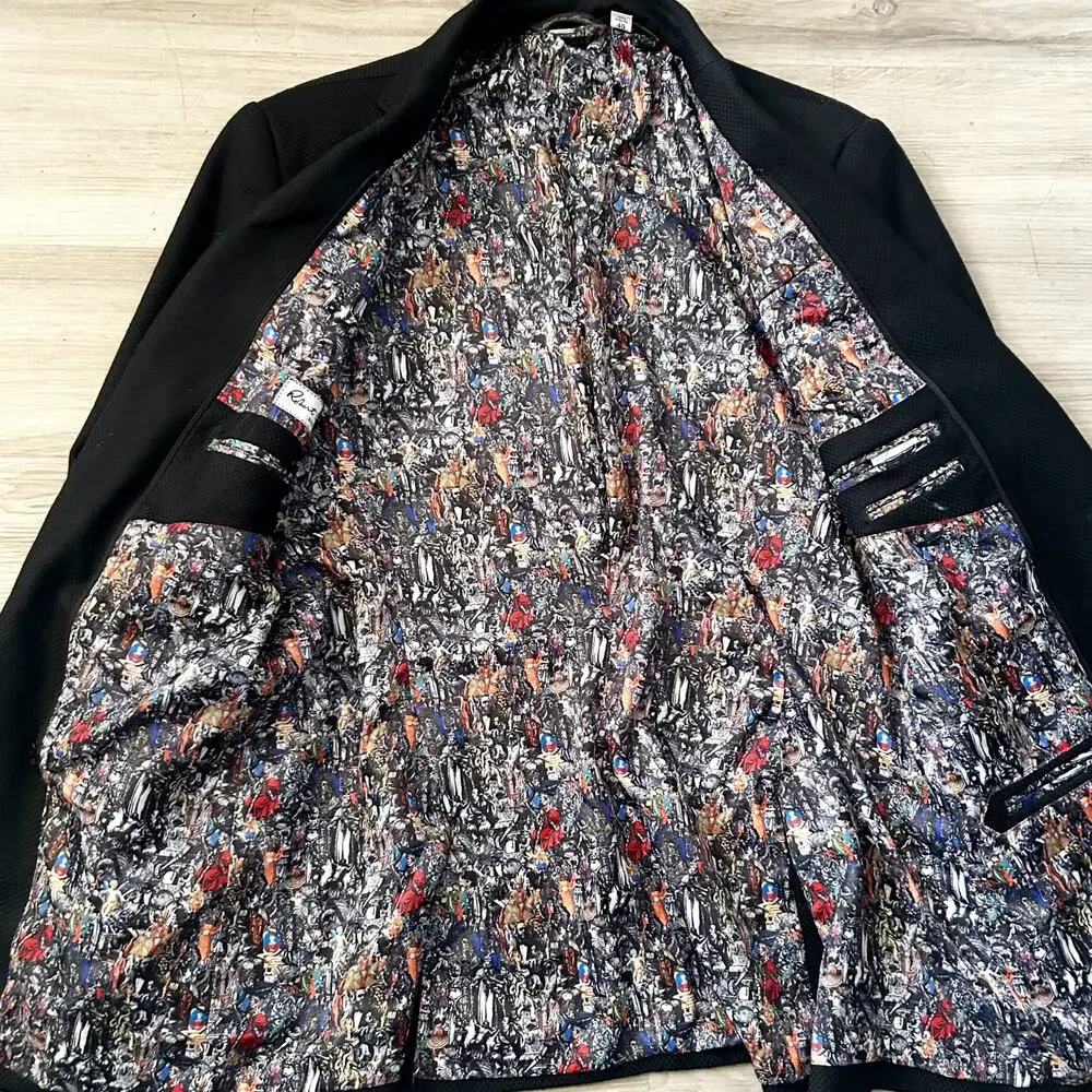Robert Graham Jetset Wool Cashmere Blend Single-Breasted Blazer Men’s Sz 40 EUC